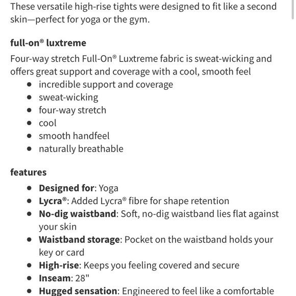 Lululemon wunderunder size 8 28” - Picture 3 of 5